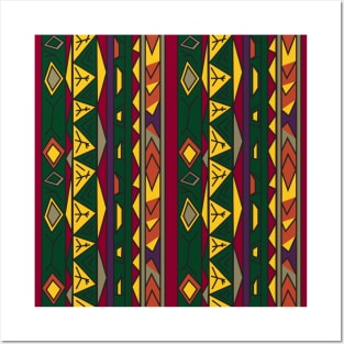 Ethnic background folk african pattern Posters and Art